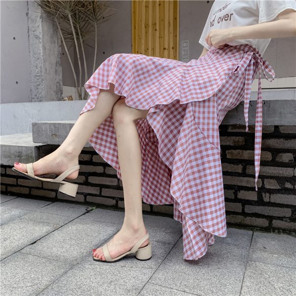 High-Waisted Irregular Floral Chiffon Skirt and Fishtail Long Dress for Travel, Beach, and Sun Protection