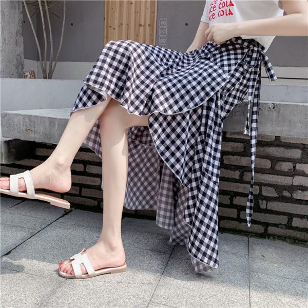 High-Waisted Irregular Floral Chiffon Skirt and Fishtail Long Dress for Travel, Beach, and Sun Protection