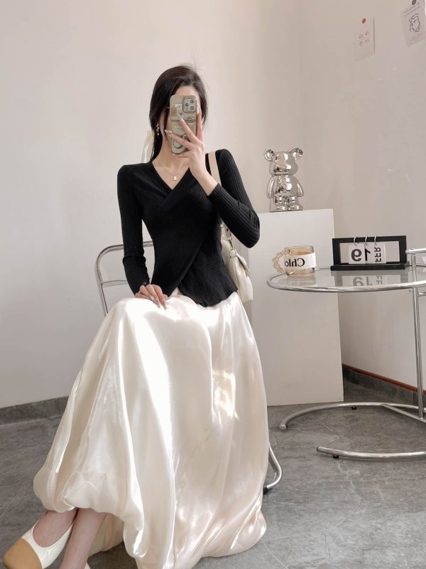 High-Waisted Jellyfish Floral A-Line Skirt - Slim Fit, Glossy Finish, Puff Style, Spring Summer Women's Fashion, Elastic Waist