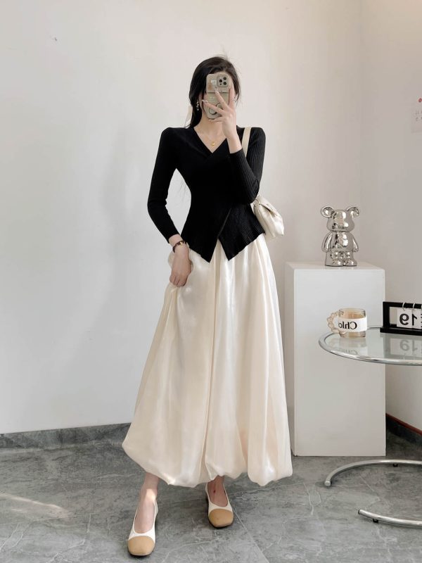 High-Waisted Jellyfish Floral A-Line Skirt - Slim Fit, Glossy Finish, Puff Style, Spring Summer Women's Fashion, Elastic Waist