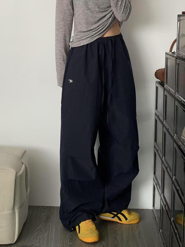High-Waisted Loose Cargo Pants for Women - American Retro Spicy Girl Parachute Wide-Leg Sports Trousers
