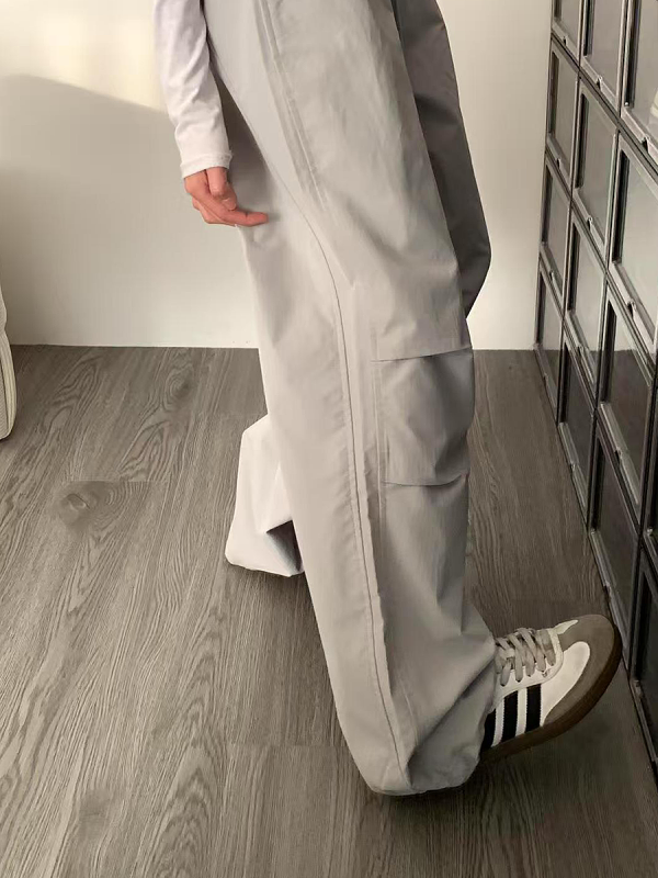High-Waisted Loose Cargo Pants for Women - American Retro Spicy Girl Parachute Wide-Leg Sports Trousers