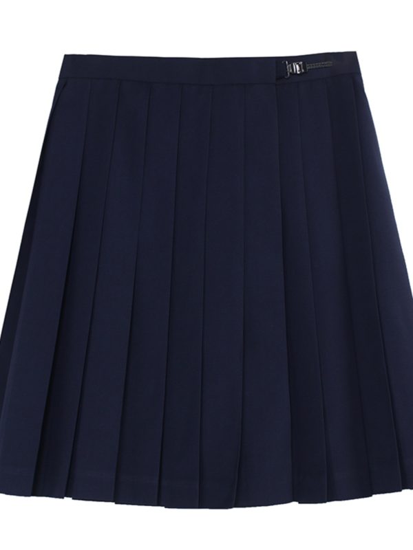 High-Waisted Pleated A-Line Skirt, Flared Design, Adjustable Cotton Midi Skirt for Spring and Summer 2025, Versatile and Slimming Style