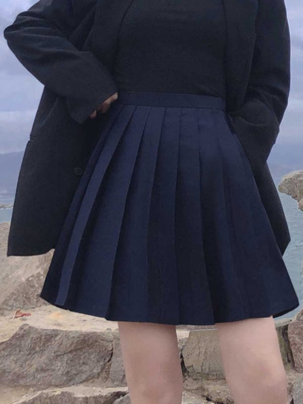 High-Waisted Pleated A-Line Skirt, Flared Design, Adjustable Cotton Midi Skirt for Spring and Summer 2025, Versatile and Slimming Style