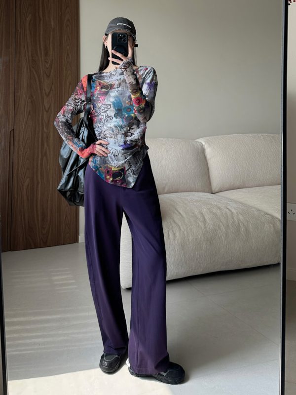 High-Waisted Pure Cotton Banana Pants for Women - Summer Lightweight Breathable Loose-Fitting Long Trousers with Pockets