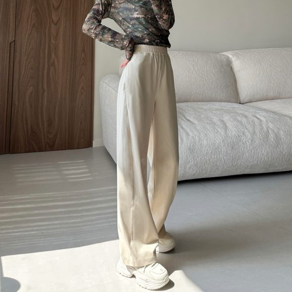 High-Waisted Pure Cotton Banana Pants for Women - Summer Lightweight Breathable Loose-Fitting Long Trousers with Pockets