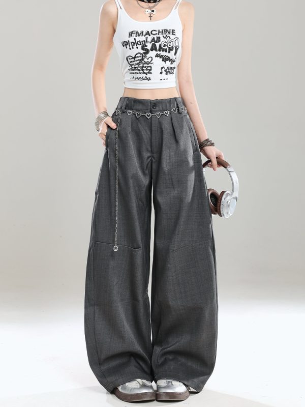 High-Waisted Retro Casual Pants for Women - Summer 2025 Ultra-Comfortable Loose Draped Design, Trendy American-Style Fashion