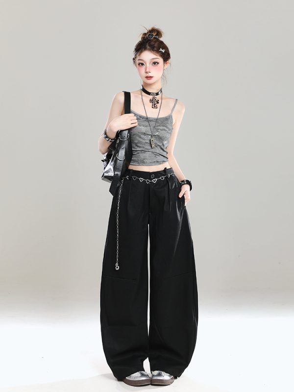 High-Waisted Retro Casual Pants for Women - Summer 2025 Ultra-Comfortable Loose Draped Design, Trendy American-Style Fashion