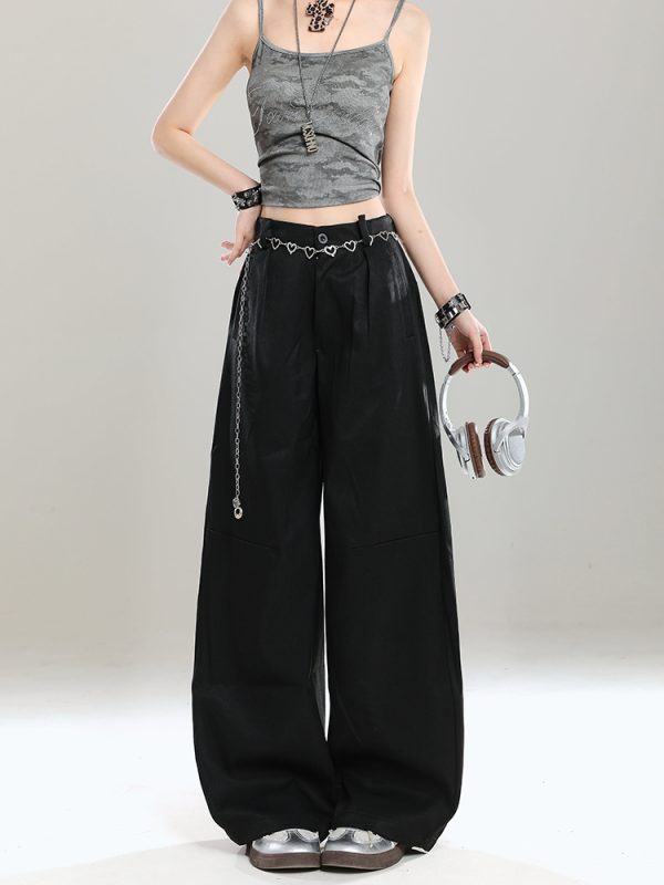 High-Waisted Retro Casual Pants for Women - Summer 2025 Ultra-Comfortable Loose Draped Design, Trendy American-Style Fashion