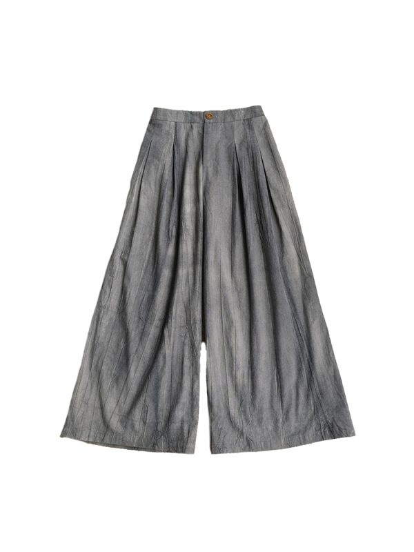High-Waisted Retro Tie-Dye Casual Pants for Women - Vintage Inspired Loose Wide-Leg Spring Fashion