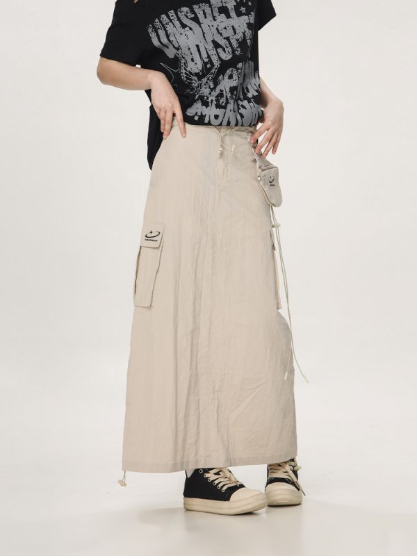 High-Waisted Vintage-Inspired Quick-Dry Work Skirt for Women - Casual Cool Slim Long Skirt, Perfect for American Style Outfits