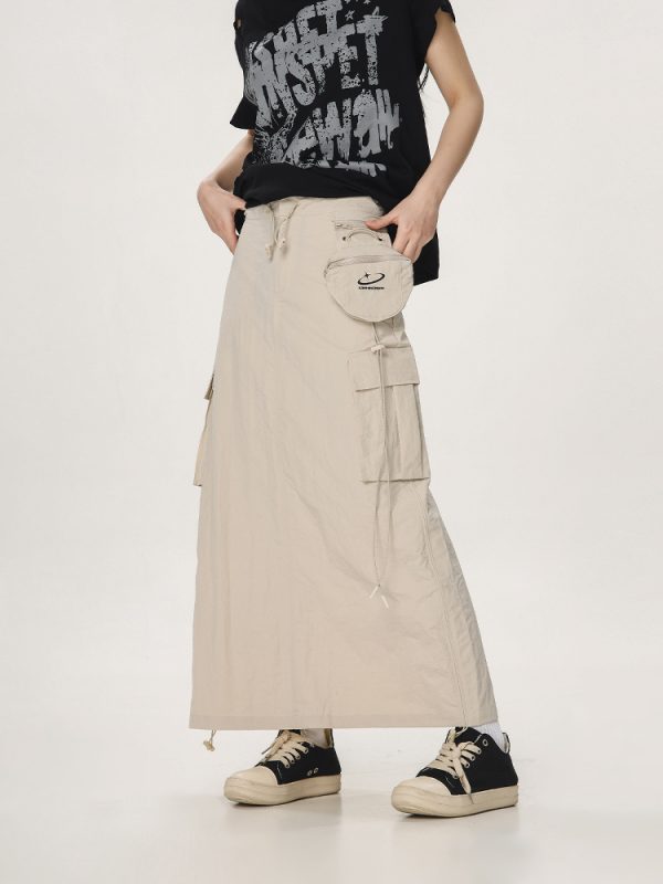 High-Waisted Vintage-Inspired Quick-Dry Work Skirt for Women - Casual Cool Slim Long Skirt, Perfect for American Style Outfits