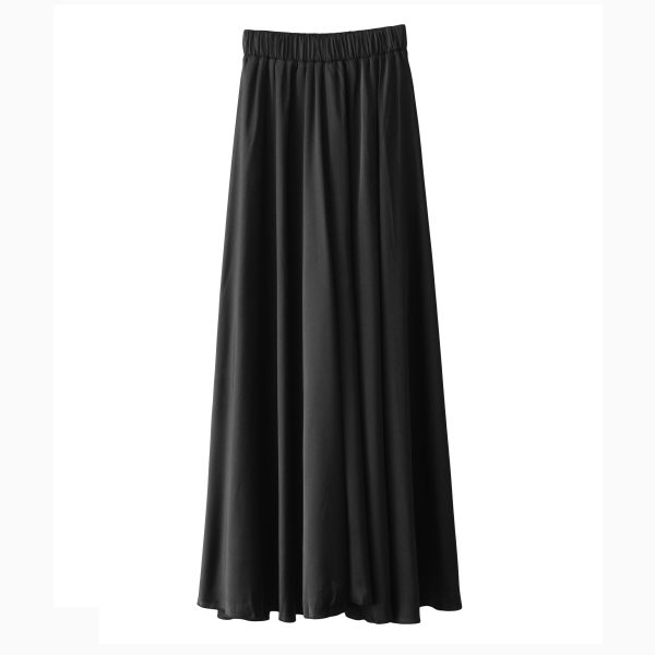 High-Waisted Wide-Leg Satin Casual Pants for Women - Elastic Waist, Vacation Chiffon Beach Style Trousers, Perfect for Summer Outfits