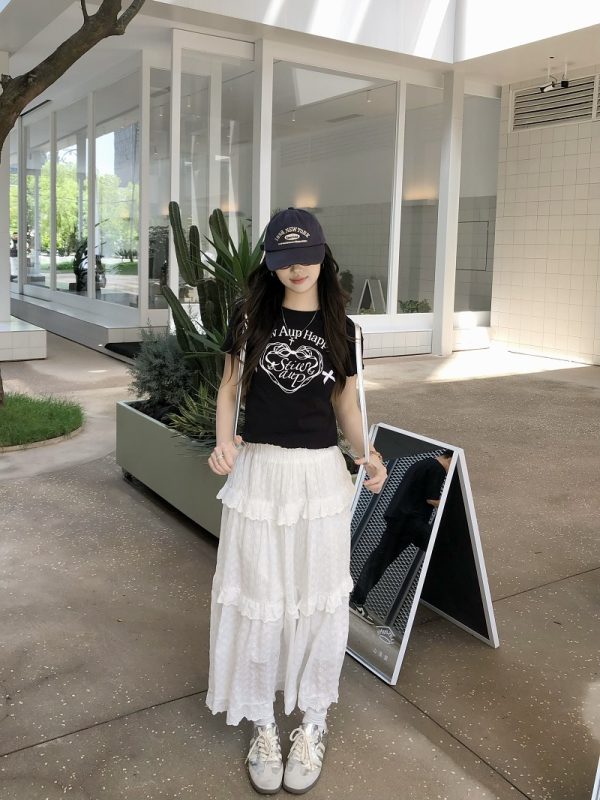 Hollow Lace Long Skirt - Elegant Cake Skirt for Women, Perfect for 90s Style and Special Occasions, Limited Time Discount