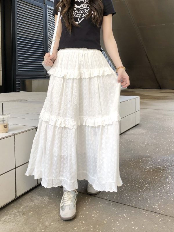 Hollow Lace Long Skirt - Elegant Cake Skirt for Women, Perfect for 90s Style and Special Occasions, Limited Time Discount