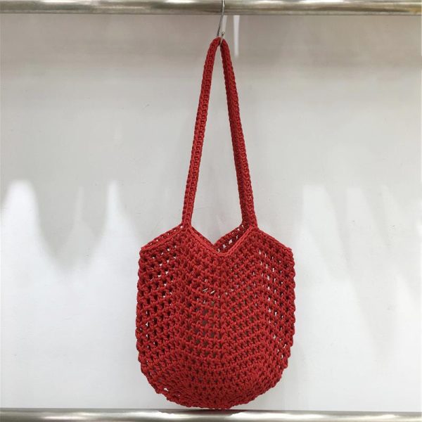 Hollow Mesh Hand-Crocheted Tote Bag â€“ Fashionable Summer Fishing Net Shoulder Bag for Women