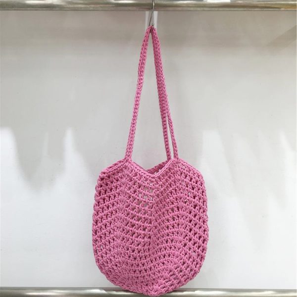 Hollow Mesh Hand-Crocheted Tote Bag â€“ Fashionable Summer Fishing Net Shoulder Bag for Women