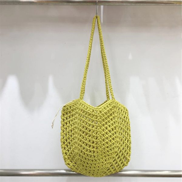 Hollow Mesh Hand-Crocheted Tote Bag â€“ Fashionable Summer Fishing Net Shoulder Bag for Women