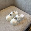 Hollow Thick Sole Baotou Half Slippers for Women - Velcro Height-Increasing Casual Summer Footwear 2025 Style