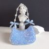 Iridescent Mermaid Sequin Beaded Underarm Bag with Lace-Up Bow - Cute Summer Crossbody Bag for Y2K and Korean Style Fashion