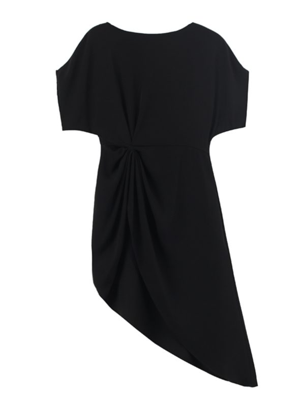 Irregular Pleated Short-Sleeve T-Shirt, Waist-Cinching Wrinkle-Resistant Chiffon Top, Summer 2025 Slimming Style