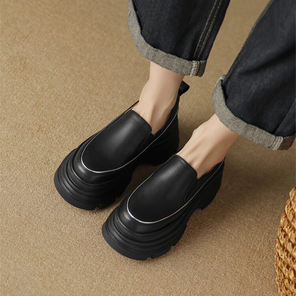 Italian-Style 8cm Soft Sole Genuine Leather Casual Thick-Soled Shoes for Ultimate Comfort
