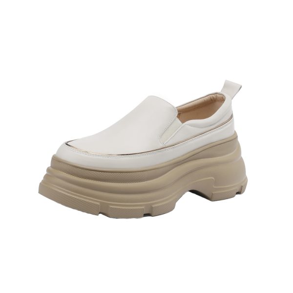 Italian-Style 8cm Soft Sole Genuine Leather Casual Thick-Soled Shoes for Ultimate Comfort