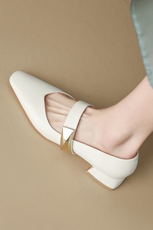 Italian-Style Genuine Leather Square Toe Flats for Women - Comfortable 3 cm Mid-Heel Soft Sole Shoes, Versatile Fashion Footwear