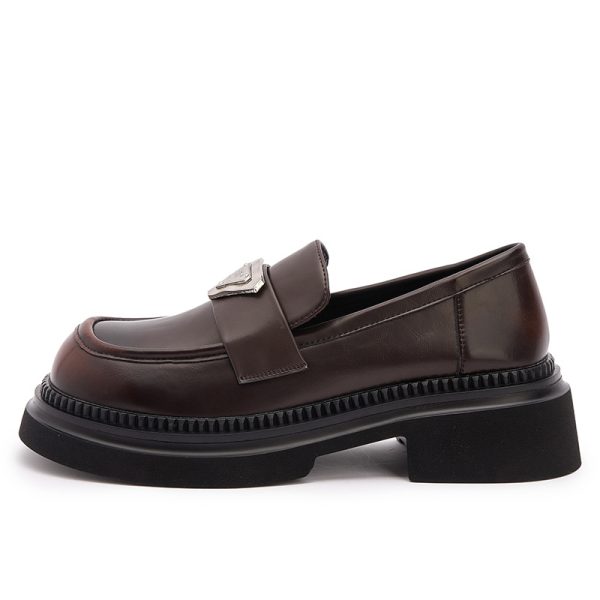 Italian-Style Soft-Soled 4.5 cm Thick-Soled Genuine Leather Loafers for Women - Non-Fatiguing Comfort 2024