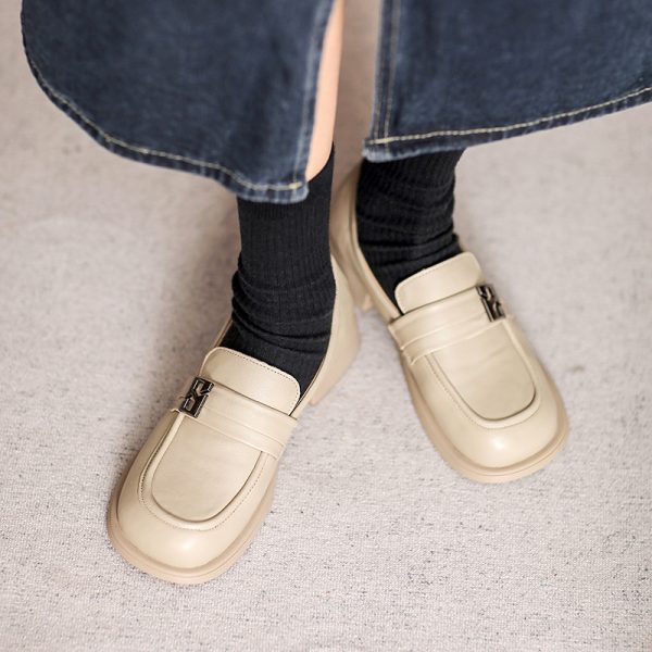 Italian-Style Soft-Soled Casual Loafers for Spring & Autumn - 2.5 cm Flat Non-Fatigue Shoes