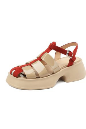 Italian-Style Soft-Soled Closed Toe Genuine Leather Shoes for Women - 5.5 cm Thick-Soled Non-Fatiguing Pig Cage Design