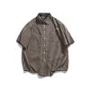 Japanese Retro Harajuku Striped Short Sleeve Shirt for Men and Women - Loose Boyfriend Style Summer Fashion Top