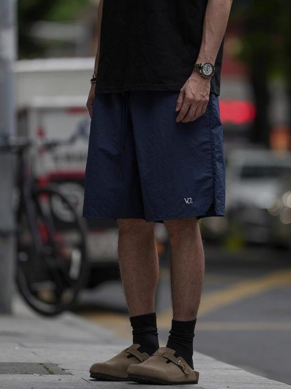 Japanese Retro Lightweight Quick-Dry Sports Shorts for Men and Women, Breathable Loose Casual Beach Five-Point Pants