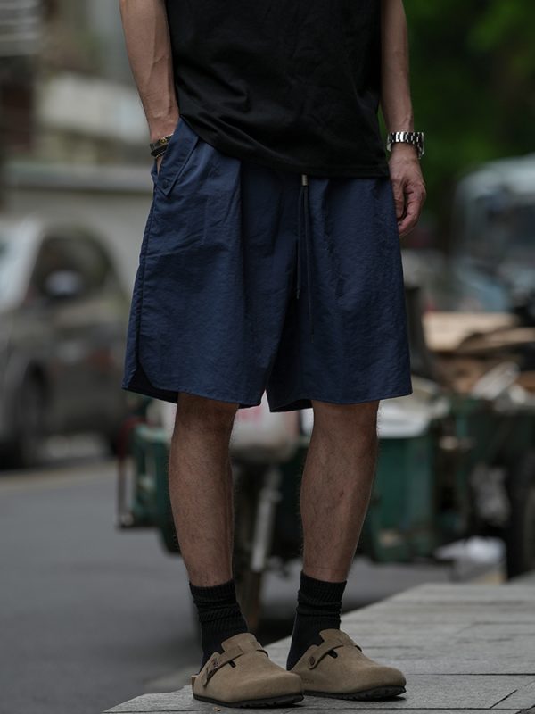 Japanese Retro Lightweight Quick-Dry Sports Shorts for Men and Women, Breathable Loose Casual Beach Five-Point Pants