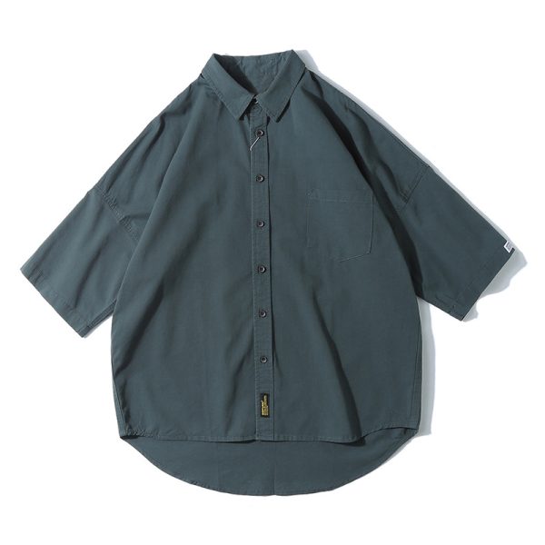 Japanese Retro Loose-Fitting Short-Sleeve Shirt for Men - Summer Trendy Fashion, Hong Kong Style, 90s Inspired Casual Wear