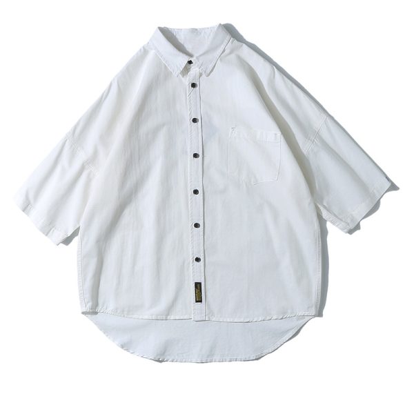 Japanese Retro Loose-Fitting Short-Sleeve Shirt for Men - Summer Trendy Fashion, Hong Kong Style, 90s Inspired Casual Wear