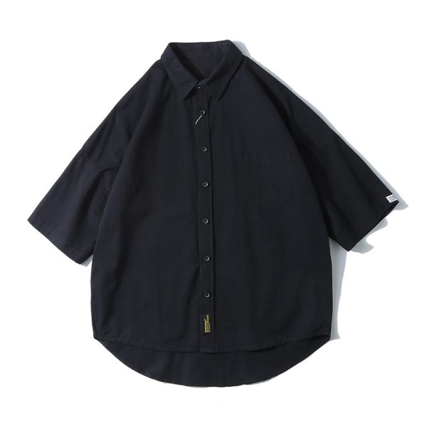Japanese Retro Loose-Fitting Short-Sleeve Shirt for Men - Summer Trendy Fashion, Hong Kong Style, 90s Inspired Casual Wear