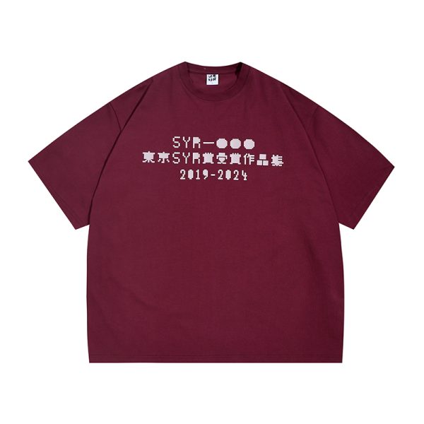Japanese Retro Round Neck City Boy Short Sleeve T-Shirt for Men - Loose Fit Trendy Letter Print Tee, Y2K Style Fashion Top