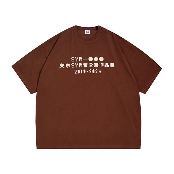 Japanese Retro Round Neck City Boy Short Sleeve T-Shirt for Men - Loose Fit Trendy Letter Print Tee, Y2K Style Fashion Top
