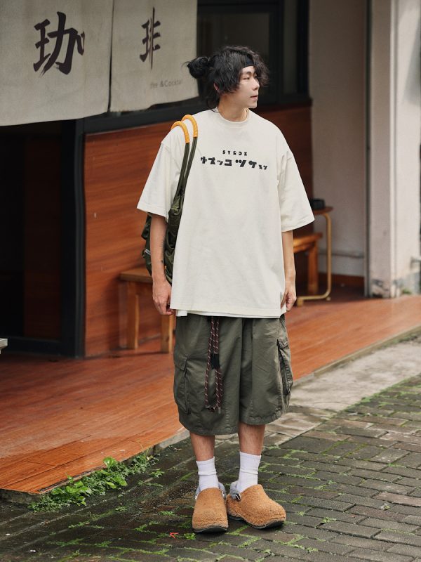 Japanese Style Loose Fit Summer T-Shirt for Men â€“ Fun Printed Short Sleeve Round Neck Tee, Versatile 90s-Inspired Fashion
