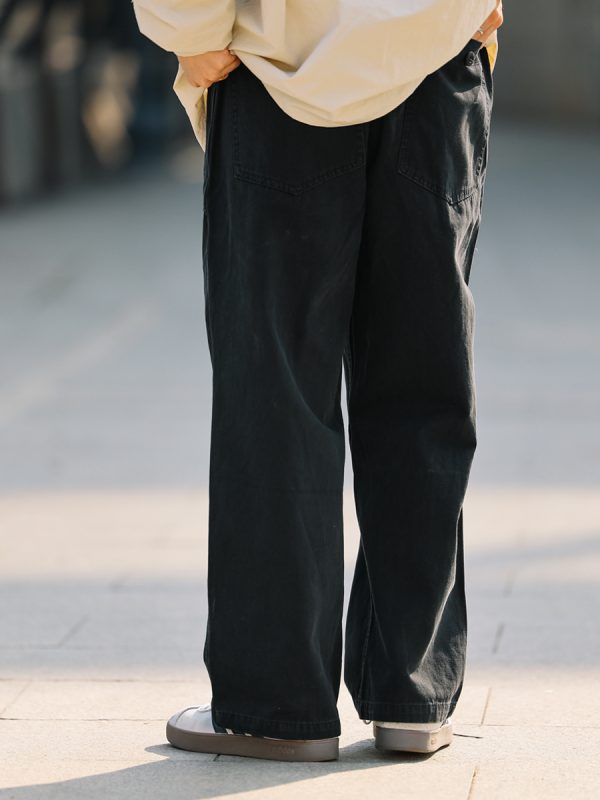 Japanese-Style Loose Straight Casual Pants for Men - Black Versatile Long Pants for Spring Fashion, Work & Everyday Wear