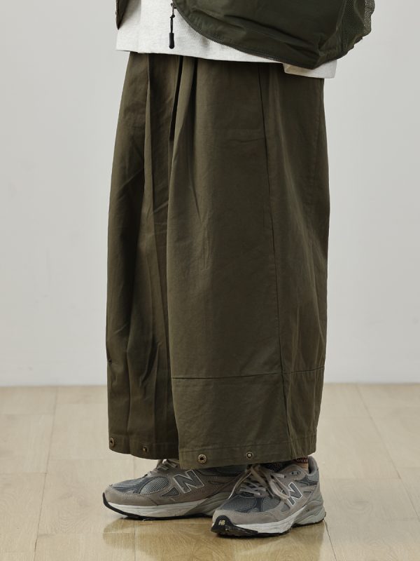 Japanese-Style Loose Straight Retro Work Pants for Men - City Boy Cropped Wide-Leg Trendy Trousers