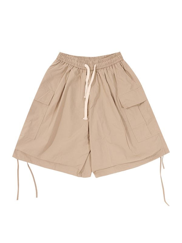 Japanese-Style Loose Wide-Leg Work Shorts for Men - Trendy Summer Couple's Fashion, Casual Comfort, Y2K Inspired