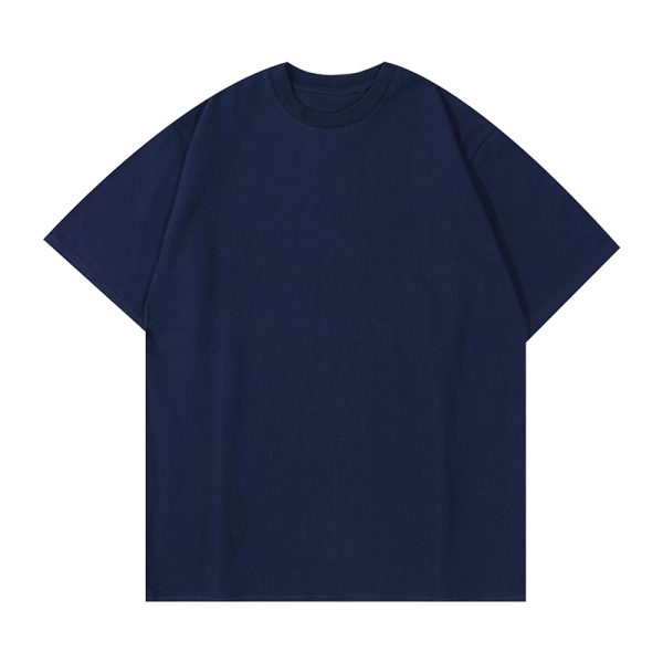 Japanese-Style Minimalist Heavyweight 250g Solid Color Short-Sleeve Men's T-Shirt - Loose Fit, Versatile Pure Cotton, Casual Wear