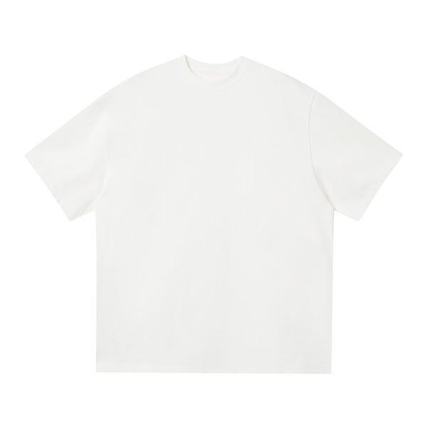 Japanese-Style Minimalist Heavyweight 250g Solid Color Short-Sleeve Men's T-Shirt - Loose Fit, Versatile Pure Cotton, Casual Wear