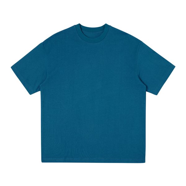 Japanese-Style Minimalist Heavyweight 250g Solid Color Short-Sleeve Men's T-Shirt - Loose Fit, Versatile Pure Cotton, Casual Wear