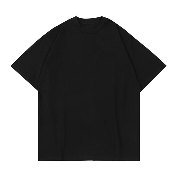 Japanese-Style Minimalist Heavyweight 250g Solid Color Short-Sleeve Men's T-Shirt - Loose Fit, Versatile Pure Cotton, Casual Wear