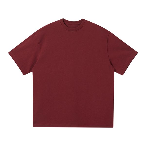 Japanese-Style Minimalist Heavyweight 250g Solid Color Short-Sleeve Men's T-Shirt - Loose Fit, Versatile Pure Cotton, Casual Wear