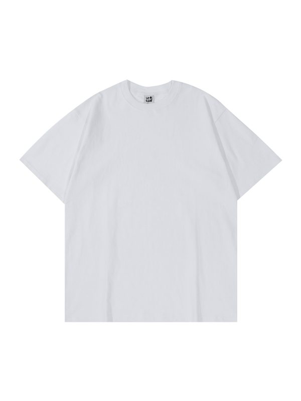 Japanese-Style Minimalist Heavyweight 250g Solid Color Short-Sleeve Men's T-Shirt - Loose Fit, Versatile Pure Cotton, Casual Wear