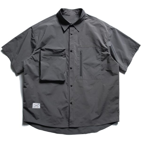 Japanese-Style Multi-Pocket Short Sleeve Shirt for Men and Women - Retro Loose Fit Casual Summer Workwear